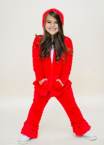 Girls Red Holiday Track Suit Sweater and Pants