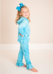 Girls Turquoise Holiday Track Suit Sweater and Pants